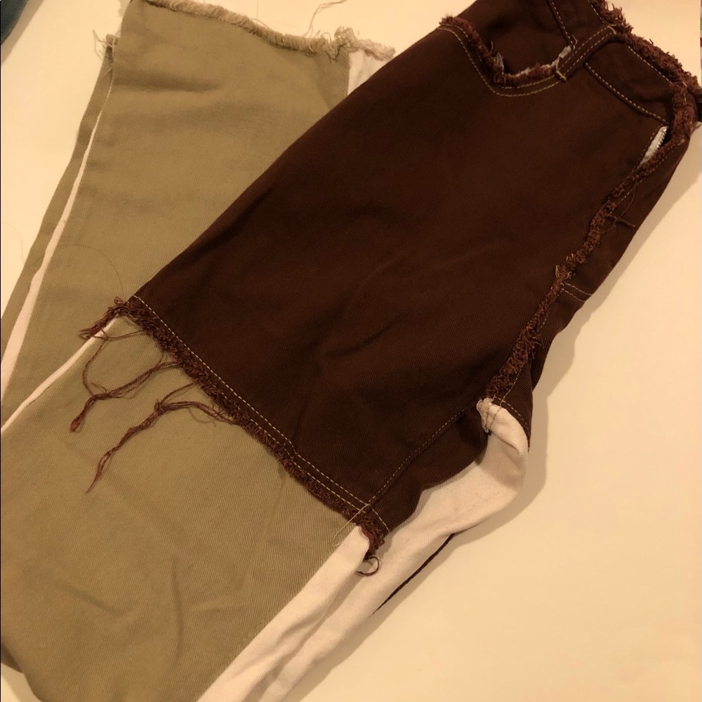 Brown Patchwork Jeans - image 1